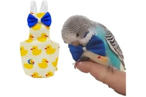 BARN ELEVEN Bird Flight Suits Diapers for Monk Parakeets, Conures, Lovebirds, Cockatiels Flight Suits, Parrot Clothes, Bird Training Nappy Suit Liners Clothes (X-Small,Yellow-D)