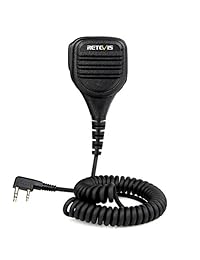Retevis altavoz de hombro Mic Crystal Sound con conector de auricular de 3,5 mm para Baofeng UV-5R Kenwood Retevis H-777 RT22 RT21 Walkie Talkies (1 paquete)