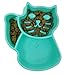 Katzy Kraft Fun Slow Feed Interactive Pet Bowl Dog Cat Stop Bloat Choking Food Water (Aqua)