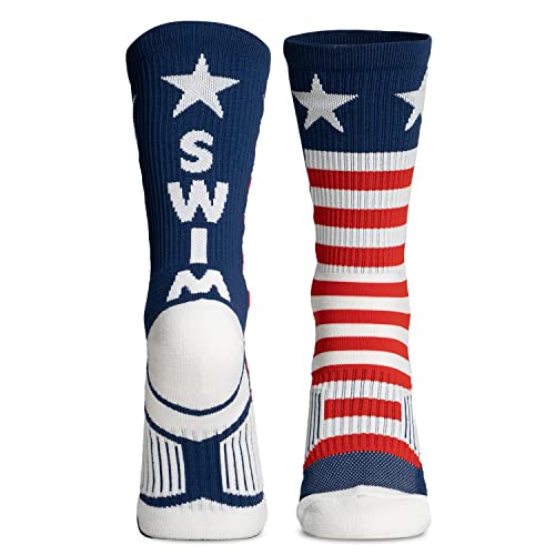 ChalkTalkSPORTS Swim Socks - Crew Socks for Swimmers - Patriotic - Youth at Amazon