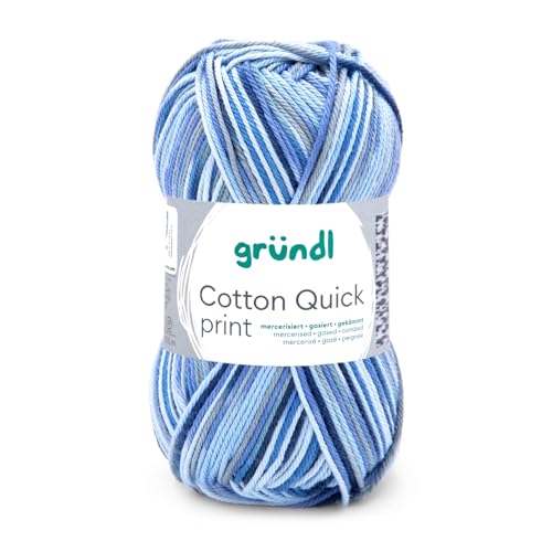 Gründl Yarn, Acrylic, Blue-Navy-Gray-Mix Color, ca. 225 m