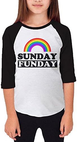 Shenmm Sunday Is A Funday Boys&amp;Girls Middle Raglan Round Collar Tee