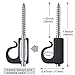 BeneLabel 20pcs Christmas Light Hook Screw-in Hanger for Outdoor Garden Hanging Plant, String Wire, Cups, Kitchen Utensils, 4.8cm / 26lbs, Black