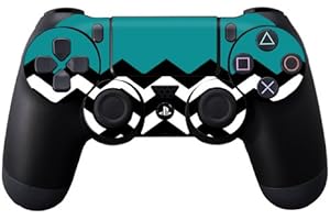 MightySkins Skin Compatible with Sony PS4 Controller - Teal Chevron | Protective, Durable, and Unique Vinyl Decal wrap Cover 