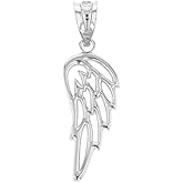 Religious Jewelry Fine 925 Sterling Silver Guardian Angel Filigree Wing Charm Pendant