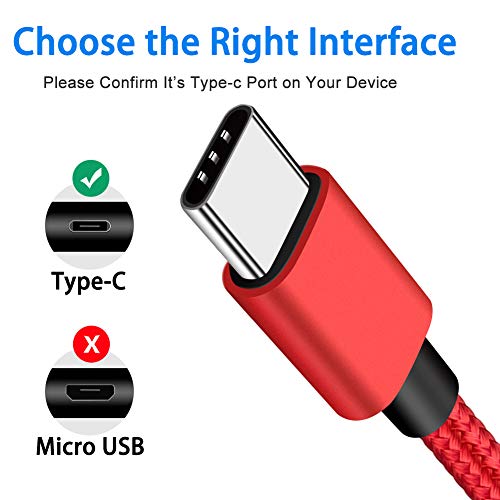 USB C Charger Cable for Samsung Galaxy S8 S9 S10 S10E Plus Note 9,LG