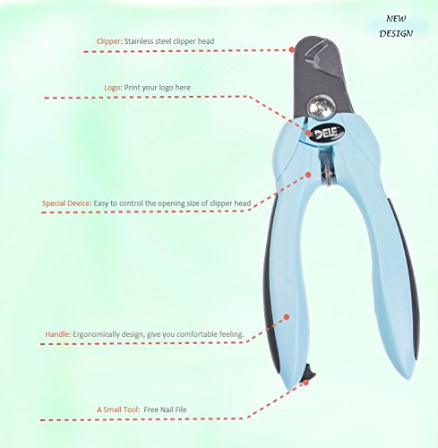 [Upgrade Version] Pet Grooming DELE Lastest Product Pet Supplies Pet Products Adjustable Dog Nail Clippers with Quick sensor (Blue) - Thumbnail 6
