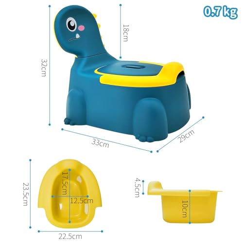 TERRIFI Dinosaur Urinal Potty Training Chair for Kids, Comfortable Toddler Toilet Trainer with Lid, Suitable for Boys and Girls Ages 1-6