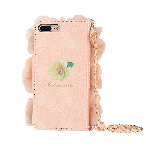 image for iPhone X Women Case, DMaos Cover Luxurious Cute 3D Flower Leather Wall