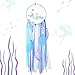 OurWarm Mermaid Dream Catcher for Girls Room Wall Decor, Big Handmade Blue Dreamcatcher with Colorful Feathers for Kids Bedroom Hanging Decor, Under The Sea Mermaid Birthday Baby Shower Party Supplies