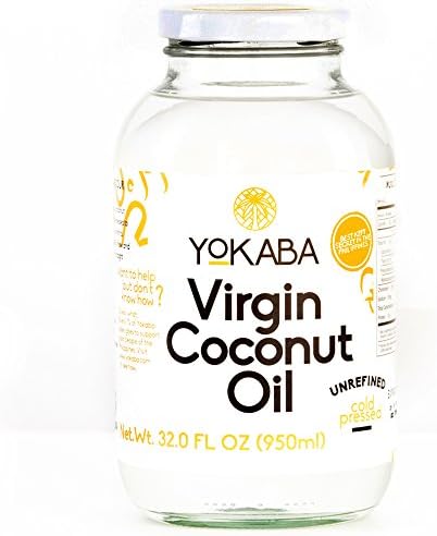32oz. Yokaba Extra Virgin Coconut Oil, Organic, 100% Cold Pressed, RAW, Unfilter