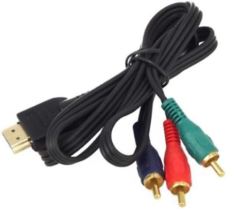 PeachFYE 1080P 3ft Gold Plated HDMI Male TO 3 RCA Video Audio AV Component Converter Adapter Cable