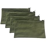Heavy Duty 16 oz. Canvas Tool Bags with Metal Zippers Multi Purpose Waterproof Smart Storage Pouches Everyday Utility Tool Bags Organizer Best for Handymen Repairmen Woodworker (Green)