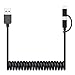ONE PIX MFi Certified Coiled Micro USB to Lightning Cable (3ft), 2 in 1 Coiled Android Charger Cable for Car, iPhone 5 6 7 Plus SE, iPad Mini Air Pro, Galaxy S5 S6 S7 Edge, Kindle - Black