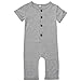 Gaono Infant Boys Black/Grey Button Up Romper Short Sleeve Basic Romper Coveralls(Grey, 6-12Months)