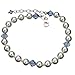 Sterling Silver Ankle Bracelet, Crystal Simulated Pearls 9