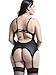 Anyou Plus Size Lingerie Sets Stretchy Lace Women Lingerie Chemise Nightwear Black X-Large