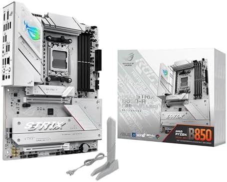 ASUS ROG Strix B850-A Gaming WiFi AMD AM5 B850 ATX Motherboard 14+2+2 Power Stages, DDR5 AEMP, 2.5G LAN, WiFi 7 with Q-Antenna, 4X M.2, PCIe® 5.0, USB 20Gbps Type-C, AI Networking II, ASUS AI Advisor