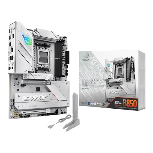 ASUS ROG Strix B850-A Gaming WiFi AMD AM5 B850 ATX Motherboard 14+2+2 Leistungsstufen, DDR5 AEMP, 2,5G LAN, WiFi 7 mit Q-Antenne, 4X M.2, PCIe 5.0, US