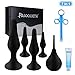 Butt Plug Training Kit for Beginners Experienced Users, PALOQUETH Anal Sex Toy Set with Suction Cup for Safe Hands Free Anal Play 4 Plugs 1 Lube Shooter 1 Bulb Enema 1 Lube 25g