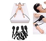 Bed Restraints Straps, Adult SM Toys with Soft and Comfortable Cuffs for Couples Pleasure - Adjustable Straps Fit Almost Any Size Mattress, Black Adult Toys