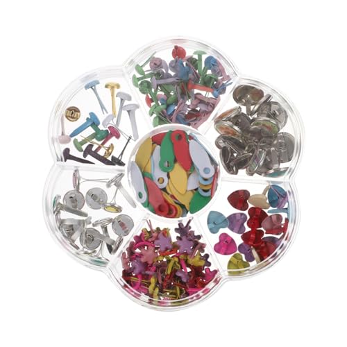 NUOBESTY Mixed Color Metal Brads for Mushroom Nails DIY Craft Supplies for Handmade Projects Fun and Attractive Fasteners for Art and Crafts