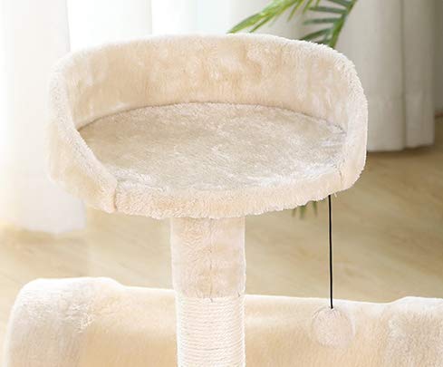 CATISM Arbre de Chat Moelleux avec Tunnel de Chat, Peut être employé pour des récréations d’Animal familier, la Saisie de Griffe de Pratique, 60 x 40 x 60 cm