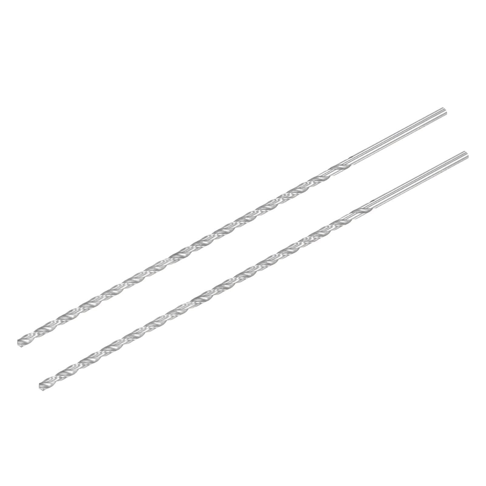 TA-VIGOR 2Pcs 3.5mm Extra Long Twist Drill Bits, 200mm Length High-Speed Steel HSS Straight Shank Spiral Drill Bits for Wood Metal Aluminum Plastic