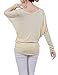 H2H Womens Comfy Soft Cool Boat Neck Solid Long Sleeve Dolman Drape Top Tee