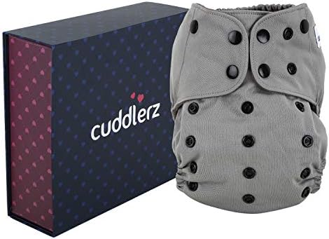 Cuddlerz Reusable Charcoal-Bamboo Cloth Diaper with Insert (Cool Grey)
