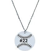 Personalized Engraved Softball Necklace with Name & Number, Custom Softball Gift, Softball Pendent Jewelry, Softball Players & Team Gifts