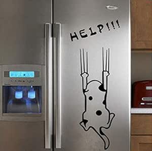 Lovemq Lindo Gato Blanco Negro Pegatinas De Pared De Dibujos Animados