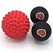 WOD Nation Massage Ball Set - 2 Solid Rubber Lacrosse Balls and 1 Trigger Point Deep Tissue Spiky Ball - Perfect for Self Myofascial Release - Includes a Convenient Travel Bag (Red & Black)