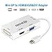 BENGIX Mini Display Port 1.2(Thunderbolt compatible) to HDMI/DVI/VGA 3 in 1 Adapter Plug and Play Convert Cable for iMac MacBook Surface Book Surface Pro ThinkPad Carbon X1 (White)
