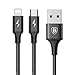 Lightning USB Cable, Hizek 2 in 1 3.3ft Dual Connector Multiple Universal Charging Cable Fast Charging Braided Data Cable for iPhone 7 / 7 Plus / 6S / 6S Plus ,Samsung S5 S6,etc(Black)