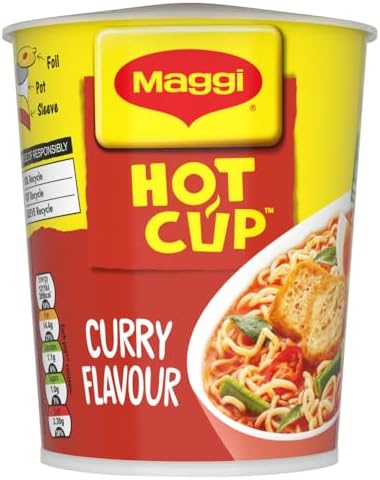 Maggi Hot Cup Curry Noodles 59.2g (Pack of 8)