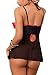 JuicyRose Unwrap Me Babydoll Red Bow Lingerie Set Sleepwear