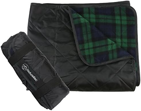 NatureRec Outdoor Waterproof Stadium Blanket | For Picnic, Camping, and Beach - Heavy Duty Fleece - Windproof and Sandproof Backing - Light, Portable, and Machine Washable - Anti Slip Quilting