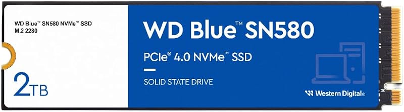 WD Blue SN580 2TB NVMe M.2 2280 PCIe Gen3 SSD up to 4150 MB/s read
