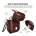 AirPods Case Leather, AirPods Cover Accessories Keychain Protect Waterproof Retro Cases Compatible Apple AirPods (Brown)thumb 4
