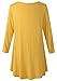 LARACE Women 3/4 Sleeve Tunic Top Loose Fit Flare T-Shirt(3X, Yellow)