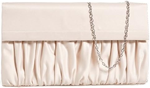 La Regale Ruched Satin Clutch, Champagne
