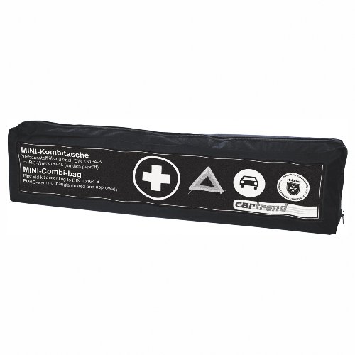CARTREND 7730045 Combo Bag with Velcro Strip, Black, DIN 13164, with Malteser First aid Emergency Measures