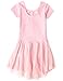 MdnMd Girls' Skirted Short Sleeve Leotard