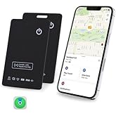 [Apple MFi Certified] LBPRT Air-Tag Card Rechargeable Wallet Tracker Thin 1.6mm 2 Pack, Smart Locator Work with Apple Find My (iOS Only, Android not Supported), Item Finder for Luggage Suitcase Bags.