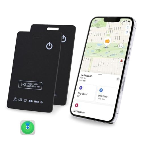 Photo 1 of [Apple MFi Certified] LBPRT Air-Tag Card Rechargeable Wallet Tracker Thin 1.6mm 2 Pack, Smart Locator Work with Apple Find My (iOS Only, Android not Supported), Item Finder for Luggage Suitcase Bags.
