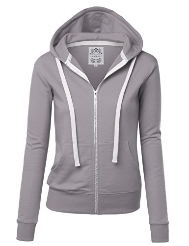 Come Together California CTC WSK954 Womens Active Fleece Zip Up Hoodie Sweater Jacket S Slate - Thumbnail 7