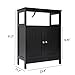 Iwell Bathroom Floor Cabinet, Bathroom Storage Cabinet with Double Door & Adjustable Shelf, Storage Cabinet for Bathroom, Living Room, Black