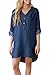ITFabs Stylish Long Sleeve Asymmetrical Solid Denim Style Tunic Dress