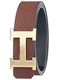 Fengwen Men Genuine Leather Belt Copper Buckle 1.5